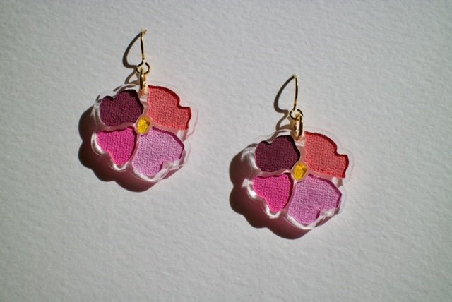 JWA Flower Acrylic Earrings - Juli's Wearable Art