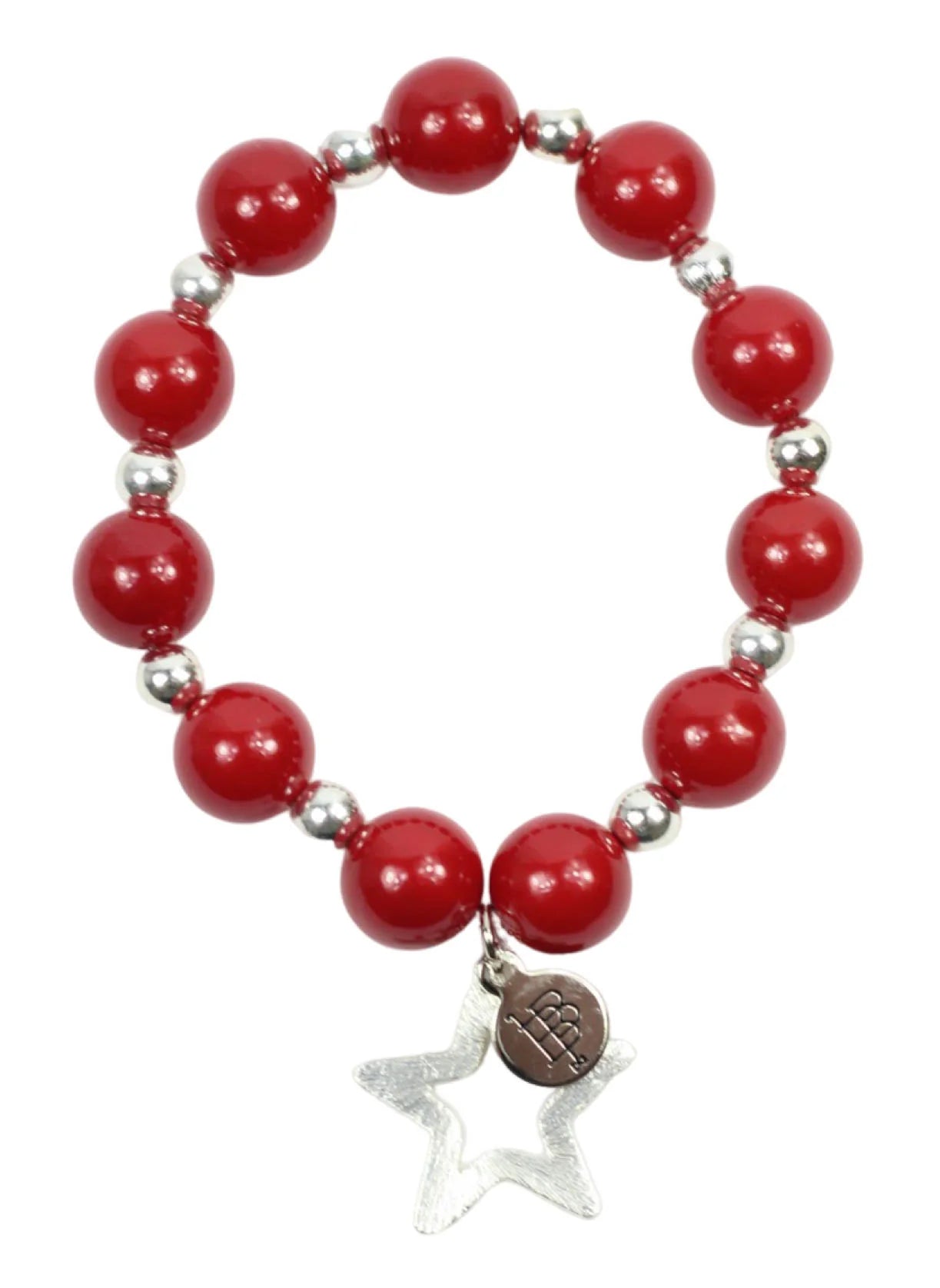 KENDLEY 105 RED BEADED BRACELET WITH STAR - Juli's Wearable Art
