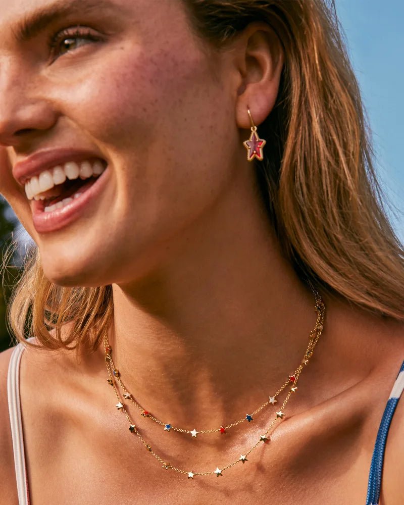 Kendra Scott Ada Gold Star Small Drop Earrings - Juli's Wearable Art