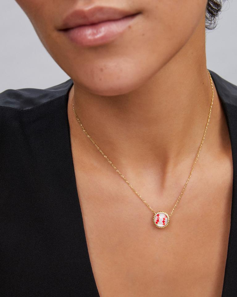 Kendra Scott Baseball Short Pendant Necklace | Gold - Juli's Wearable Art