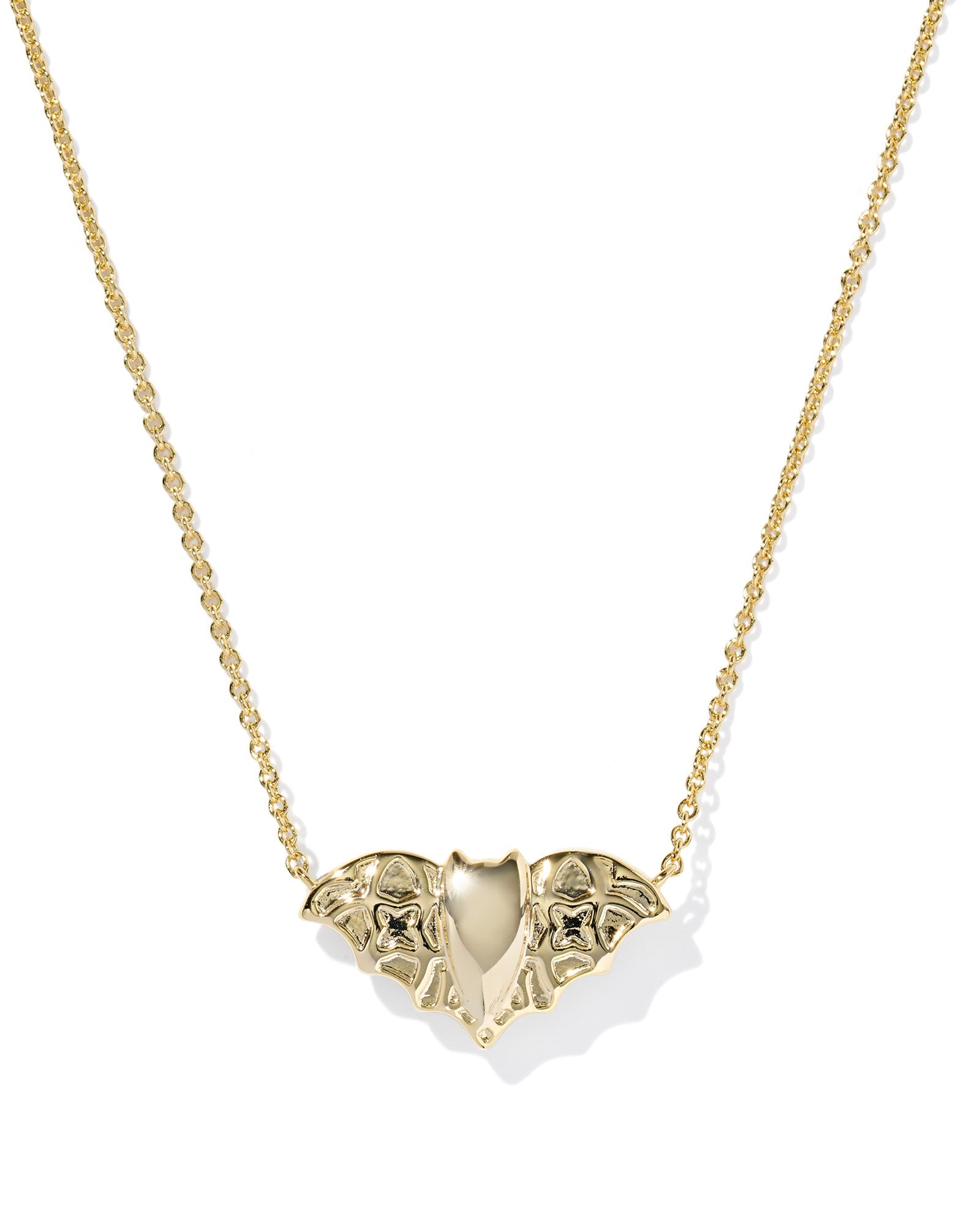 Kendra Scott BAT SHORT PENDANT NECKLACE GOLD GOLDEN OBSIDIAN - Juli's Wearable Art