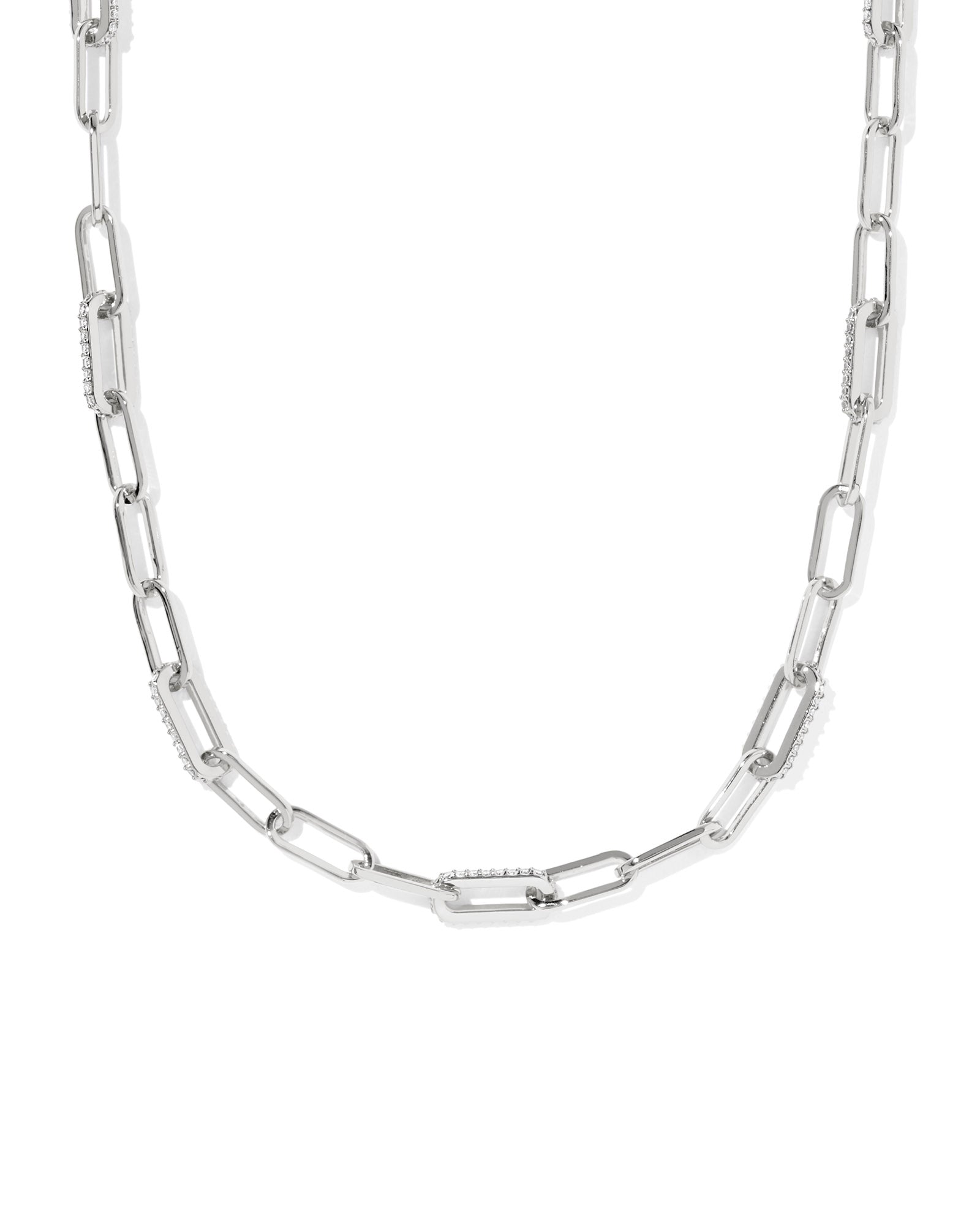 Kendra Scott Bella Chain Necklace – Silver White CZ - Juli's Wearable Art