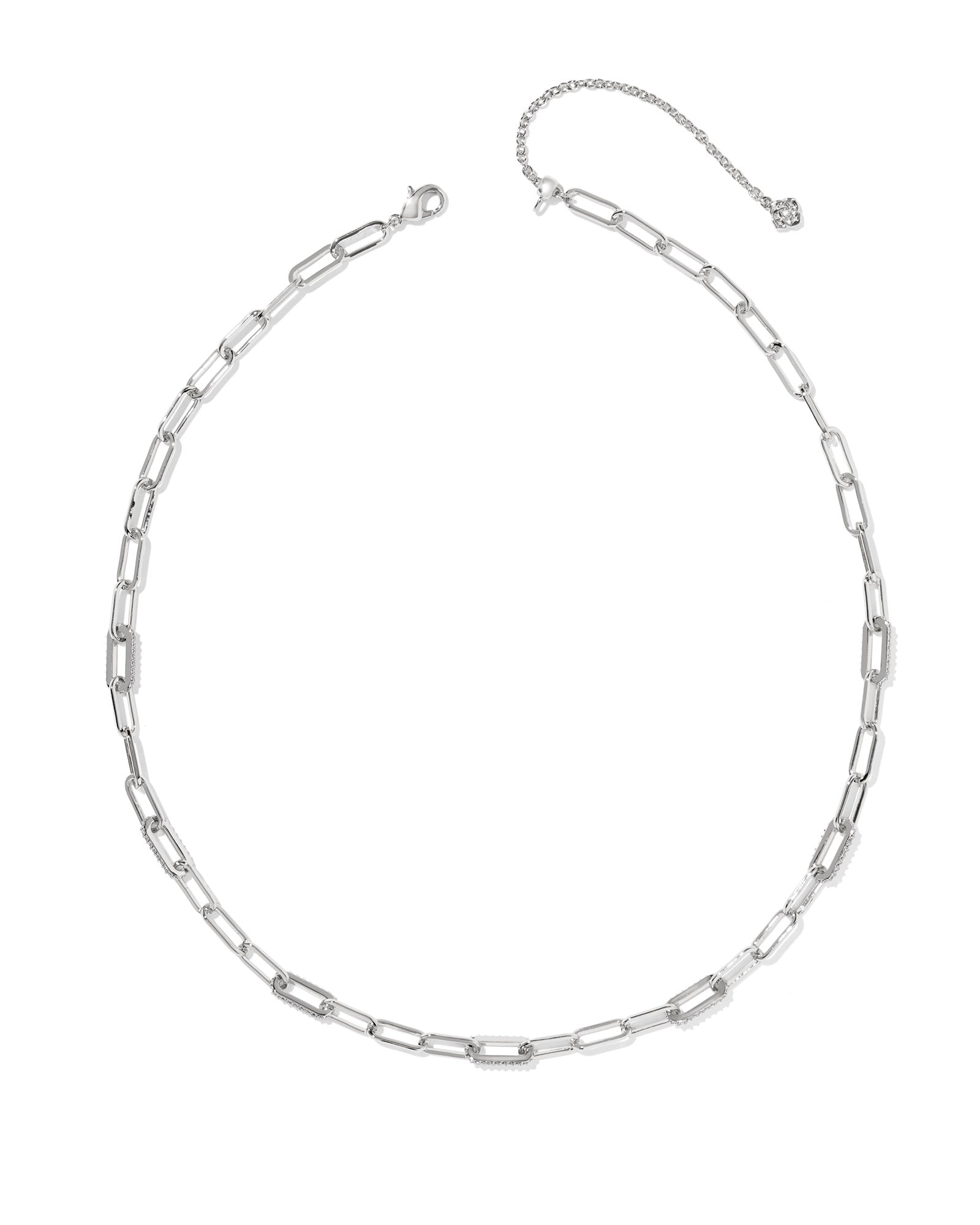 Kendra Scott Bella Chain Necklace – Silver White CZ - Juli's Wearable Art