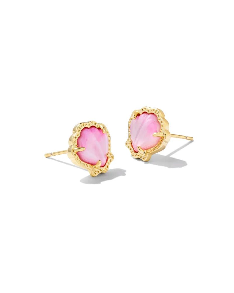 Kendra Scott Brynne Gold & Blush Pink Shell Post Earrings - Juli's Wearable Art