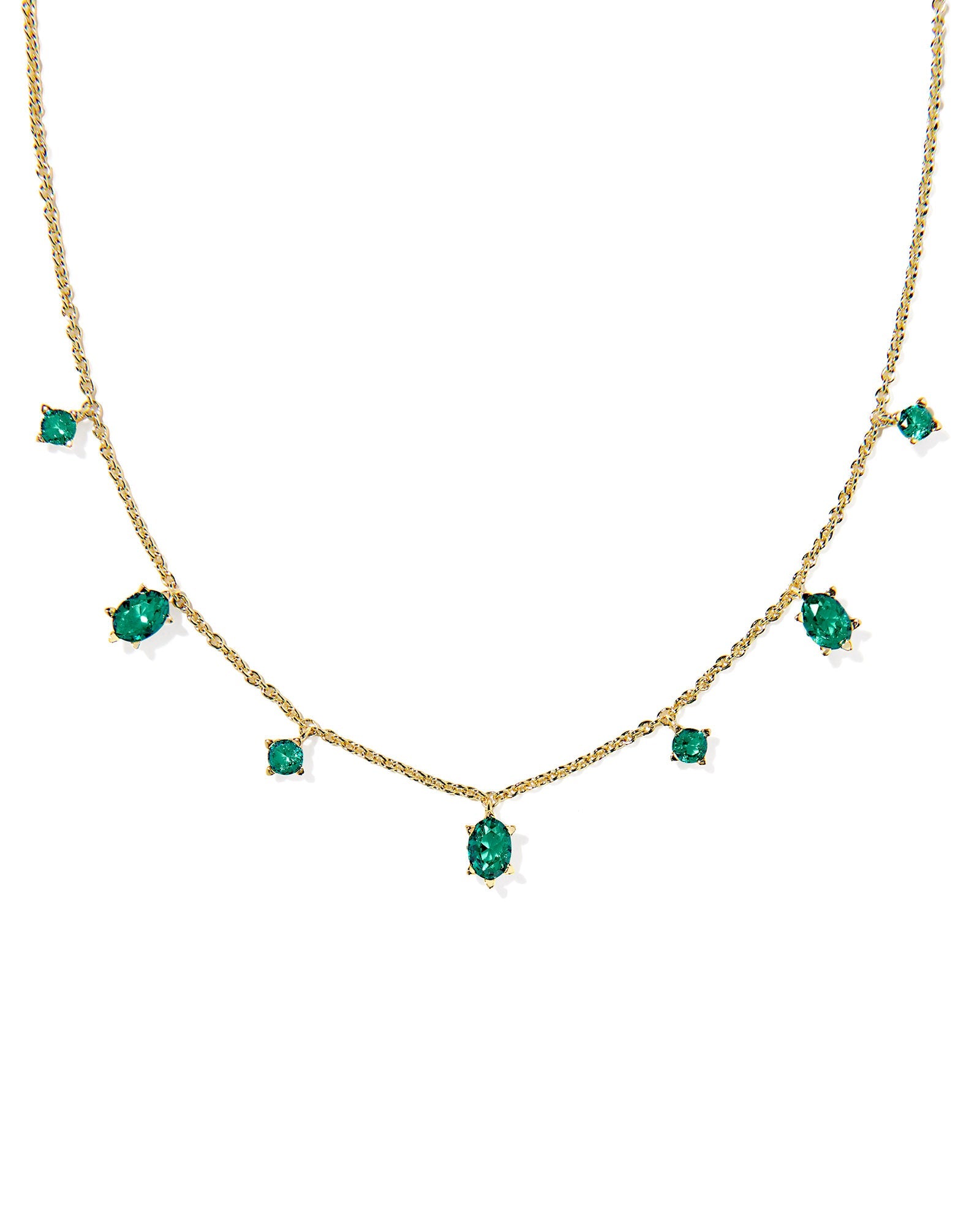 Kendra Scott Calin Gold Strand Necklace - Green Crystal - Juli's Wearable Art