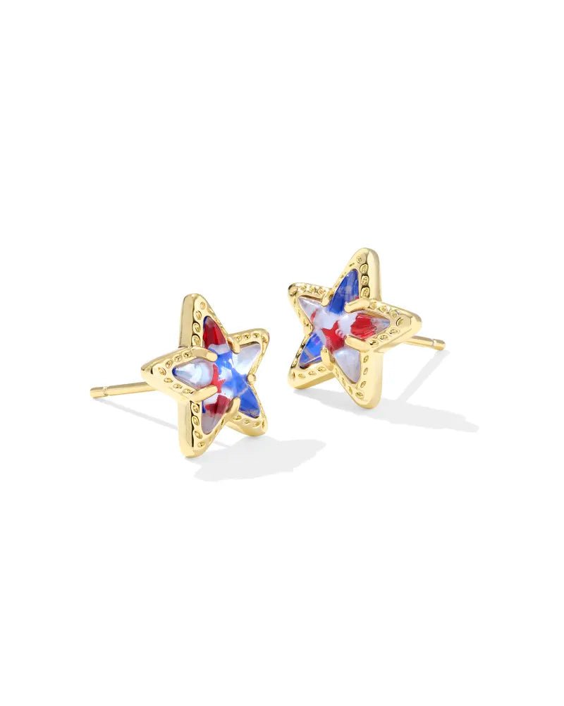 Kendra Scott Cassidy Stud Earrings - Red White & Blue Illusion - Juli's Wearable Art
