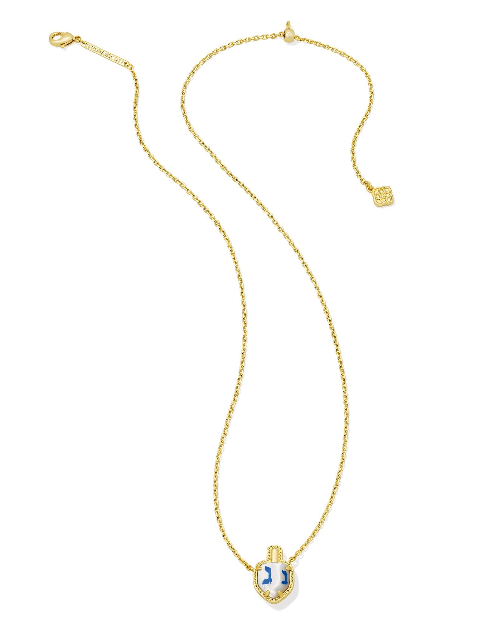 Kendra Scott Dreidel Short Pendant Necklace – Gold Ivory Mother - of - Pearl - Juli's Wearable Art