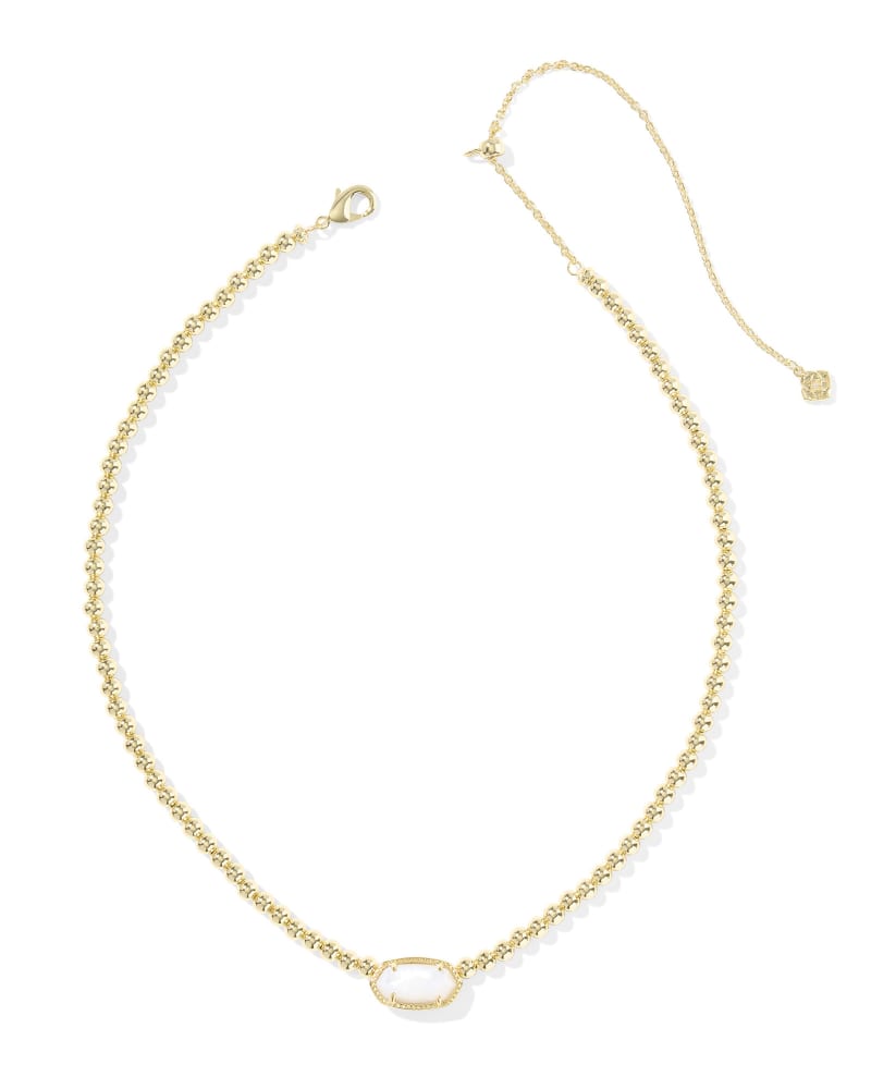 Kendra Scott Elisa Gold Beaded Necklace - Ivory Mother of Pearl - Juli's Wearable Art