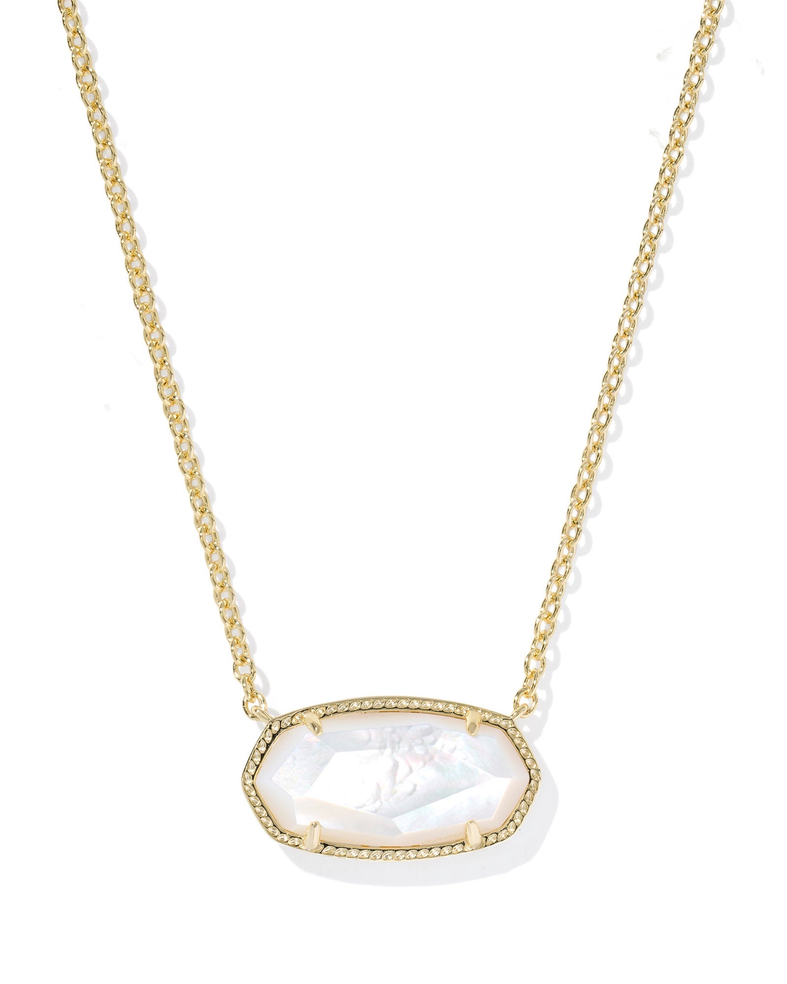 Kendra Scott ELISA STATEMENT SHORT PENDANT NECKLACE GOLD IVORY MOTHER OF PEARL - Juli's Wearable Art