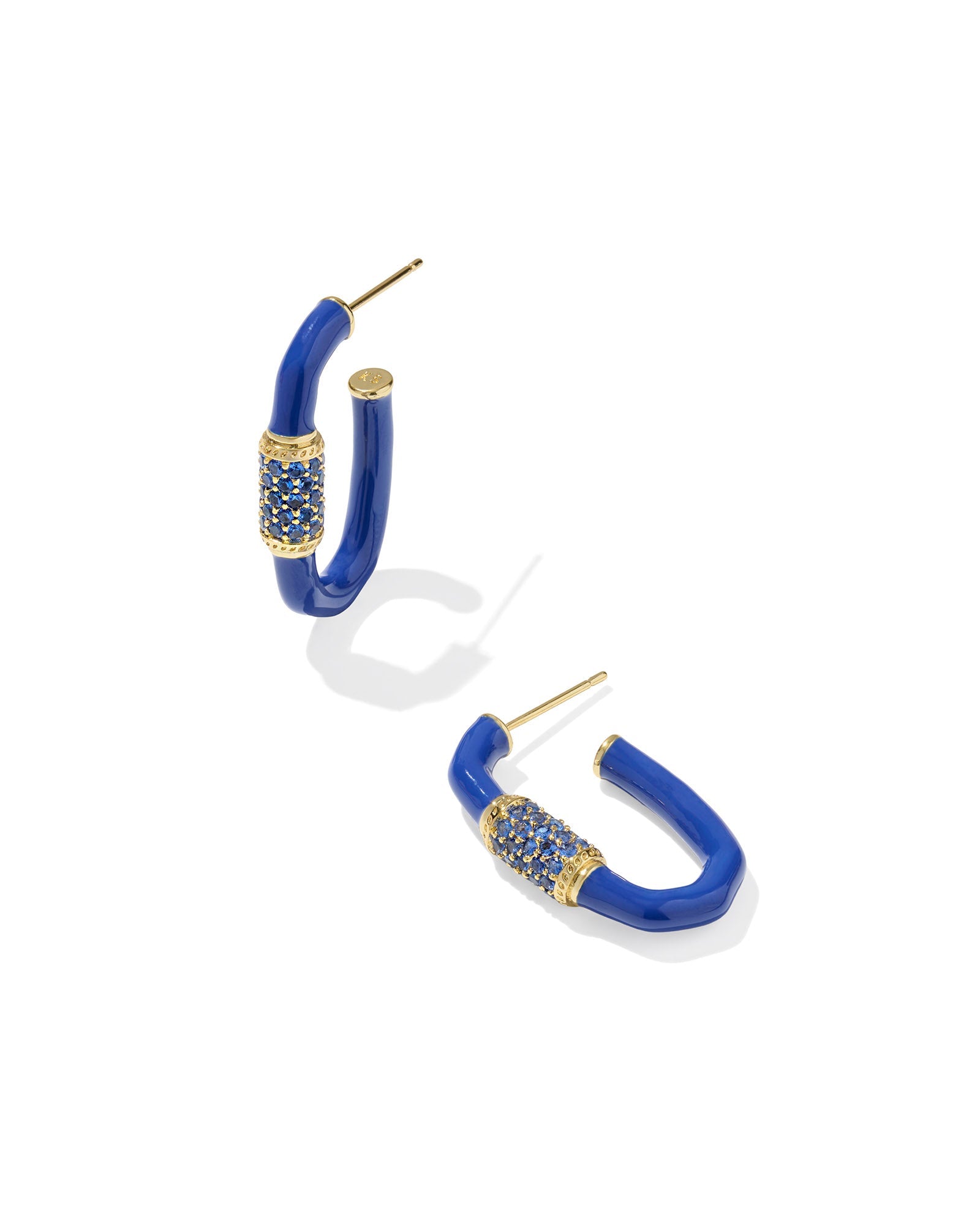 Kendra Scott Emery Hoop Earrings - Gold & Cobalt Blue - Juli's Wearable Art