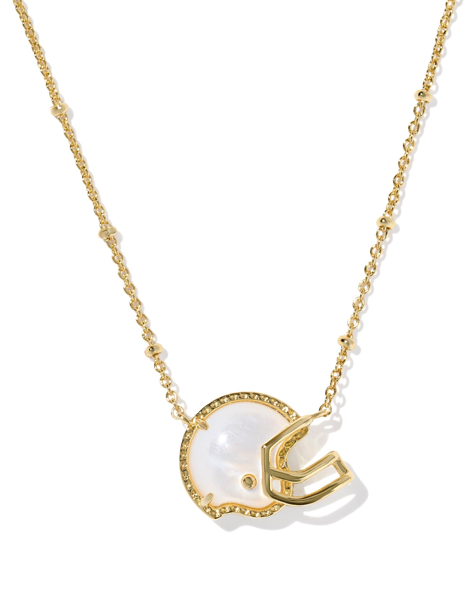 Kendra Scott Football Helmet Pendant Necklace - Gold & Ivory Mother of Pearl - Juli's Wearable Art