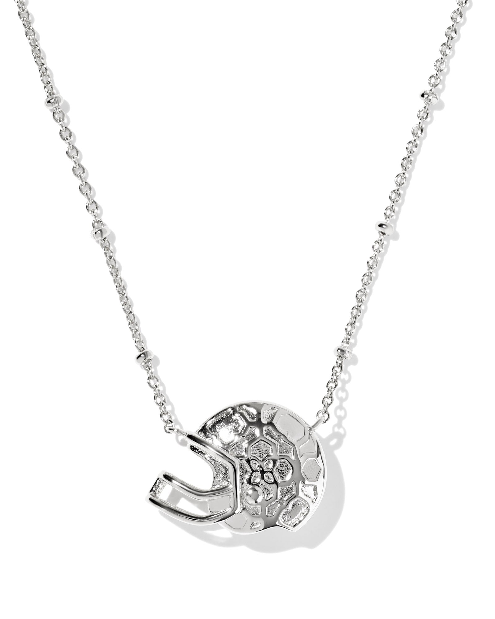Kendra Scott Football Helmet Pendant Necklace - Silver & Ivory Mother of Pearl - Juli's Wearable Art