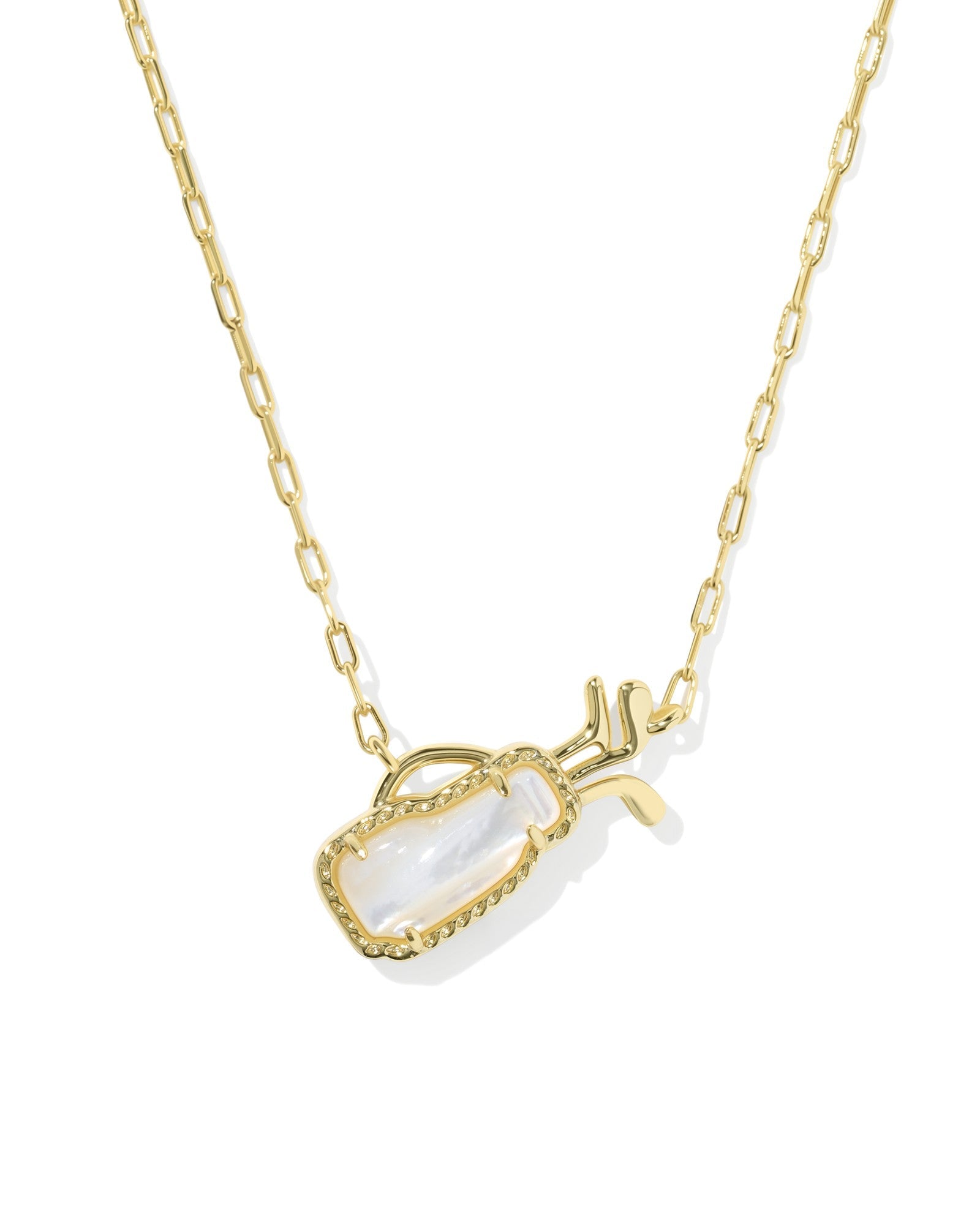 Kendra Scott Golf Pendant Necklace | Gold | Ivory MOP - Juli's Wearable Art