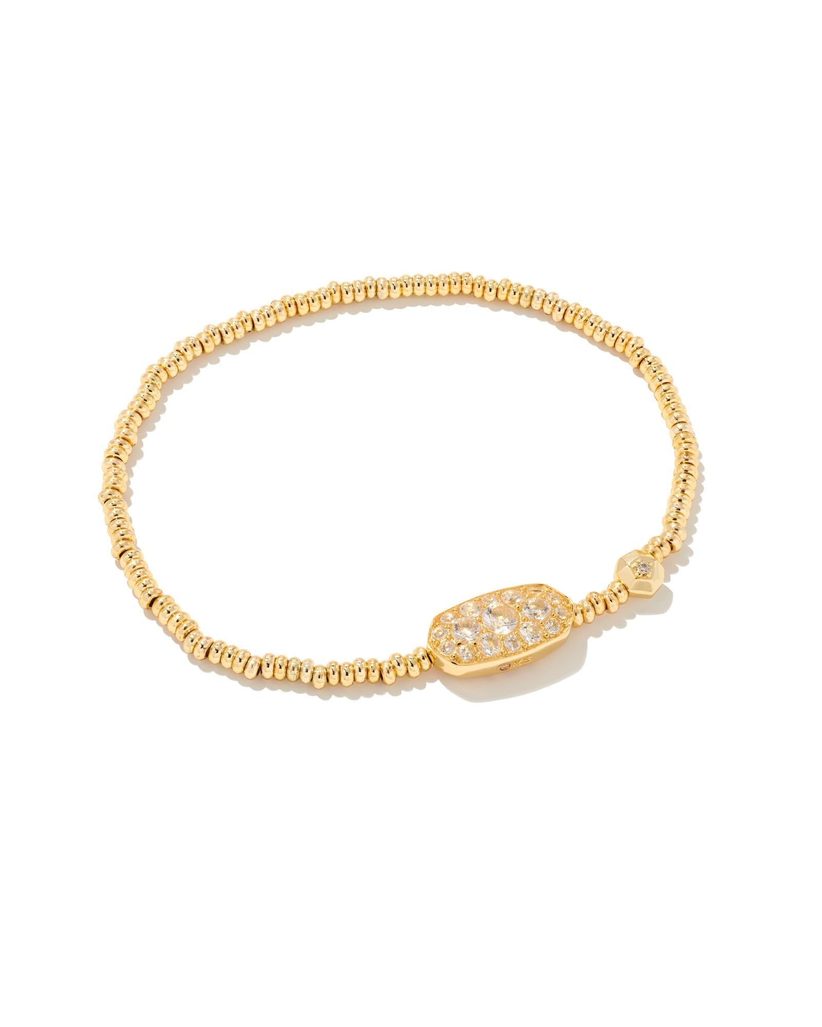 Kendra Scott Grayson Crystal Stretch Bracelet | Gold White Crystal - Juli's Wearable Art