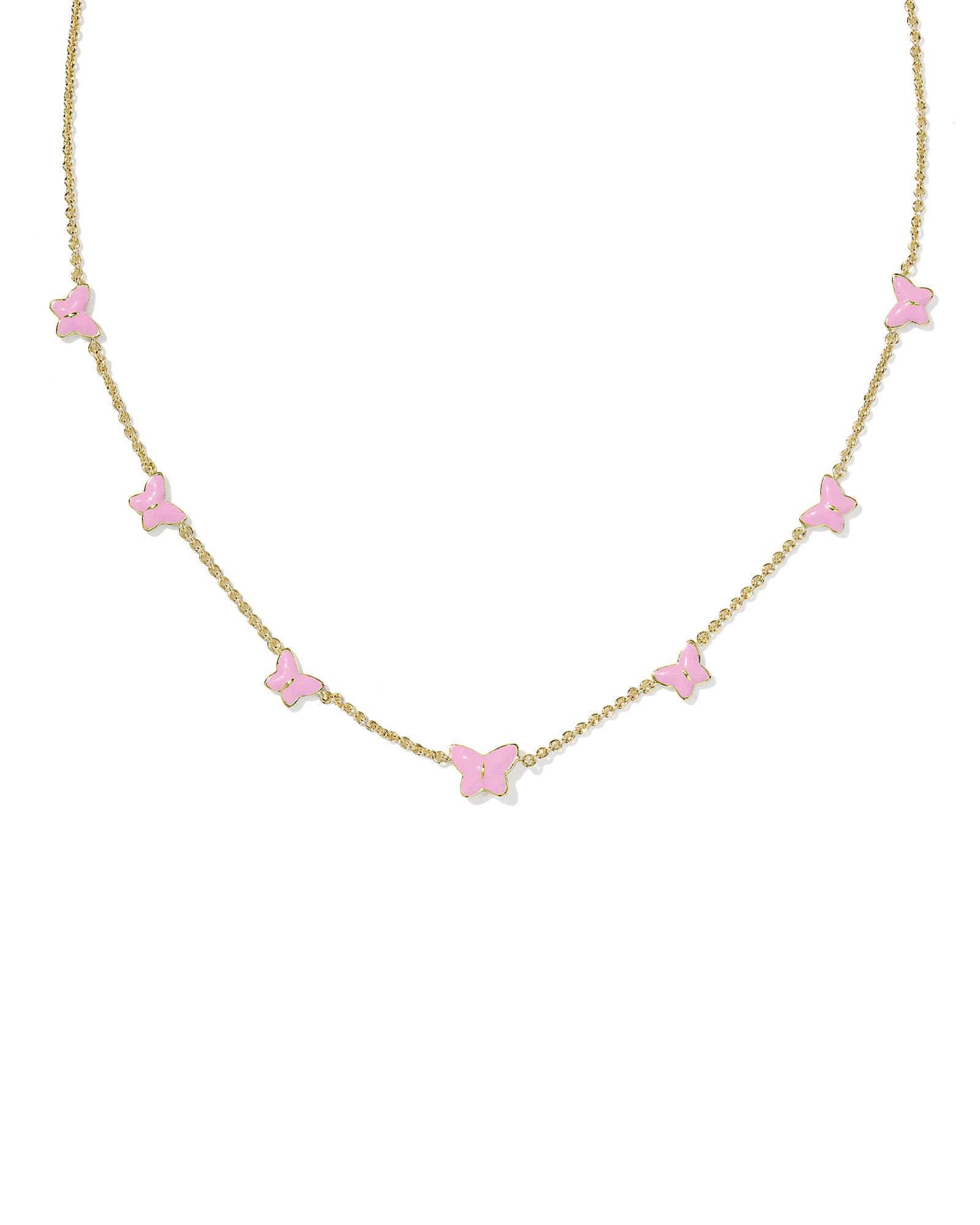 Kendra Scott Lillia Butterfly Gold & Pink Enamel Strand Necklace - Juli's Wearable Art