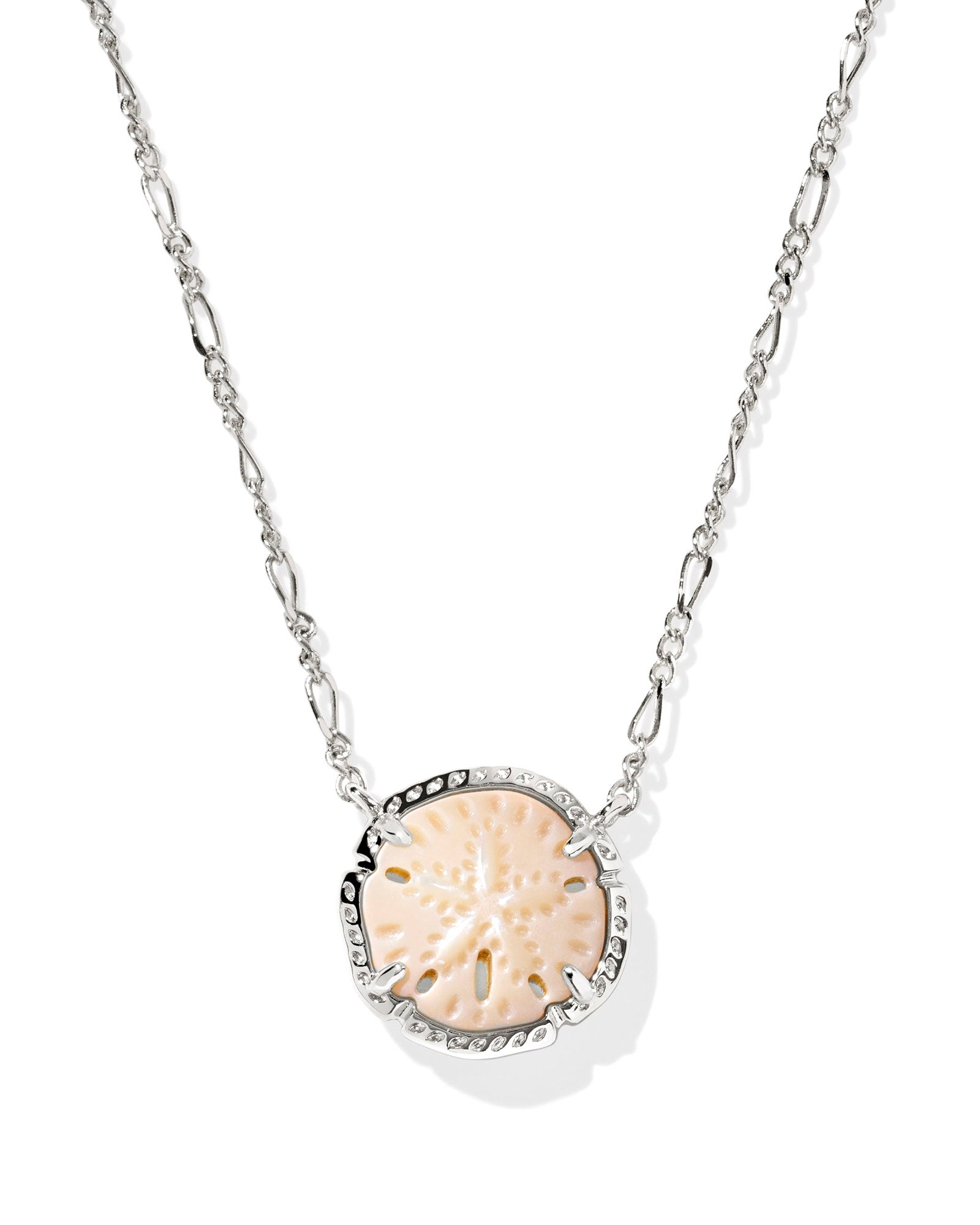 Kendra Scott Sand Dollar Pendant Necklace – Silver & Natural Mother of Pearl - Juli's Wearable Art