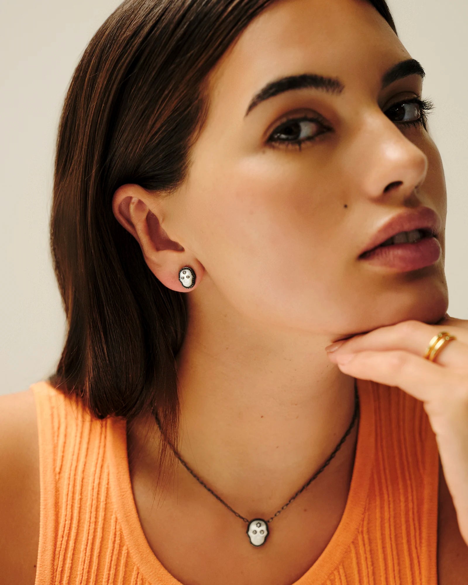 Kendra Scott Skeleton Stud Earrings in Ivory Mother - of - Pearl - Juli's Wearable Art