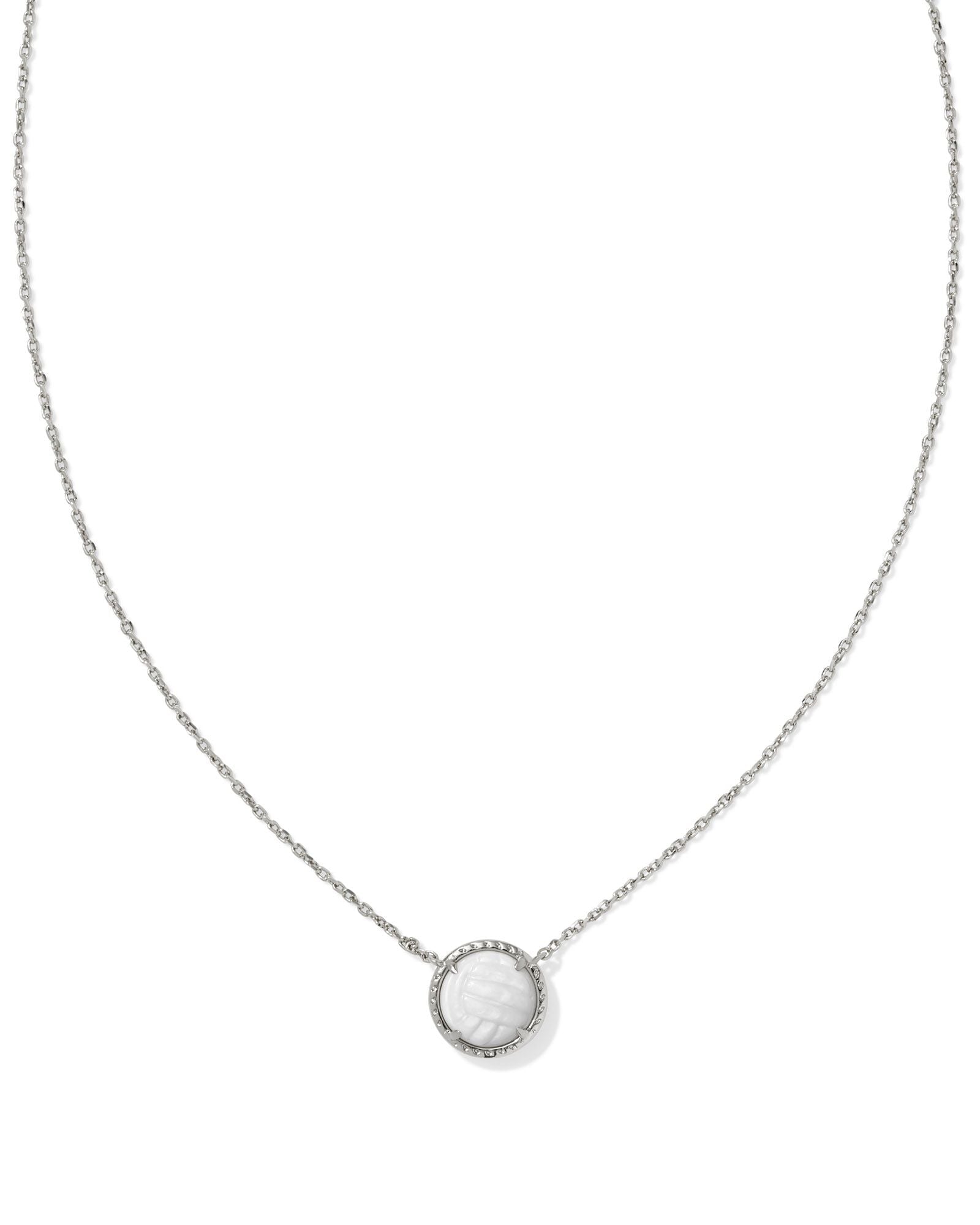 KENDRA SCOTT VOLLEYBALL SHORT PENDANT NECKLACES - WHITE MOTHER OF PEARL - Juli's Wearable Art
