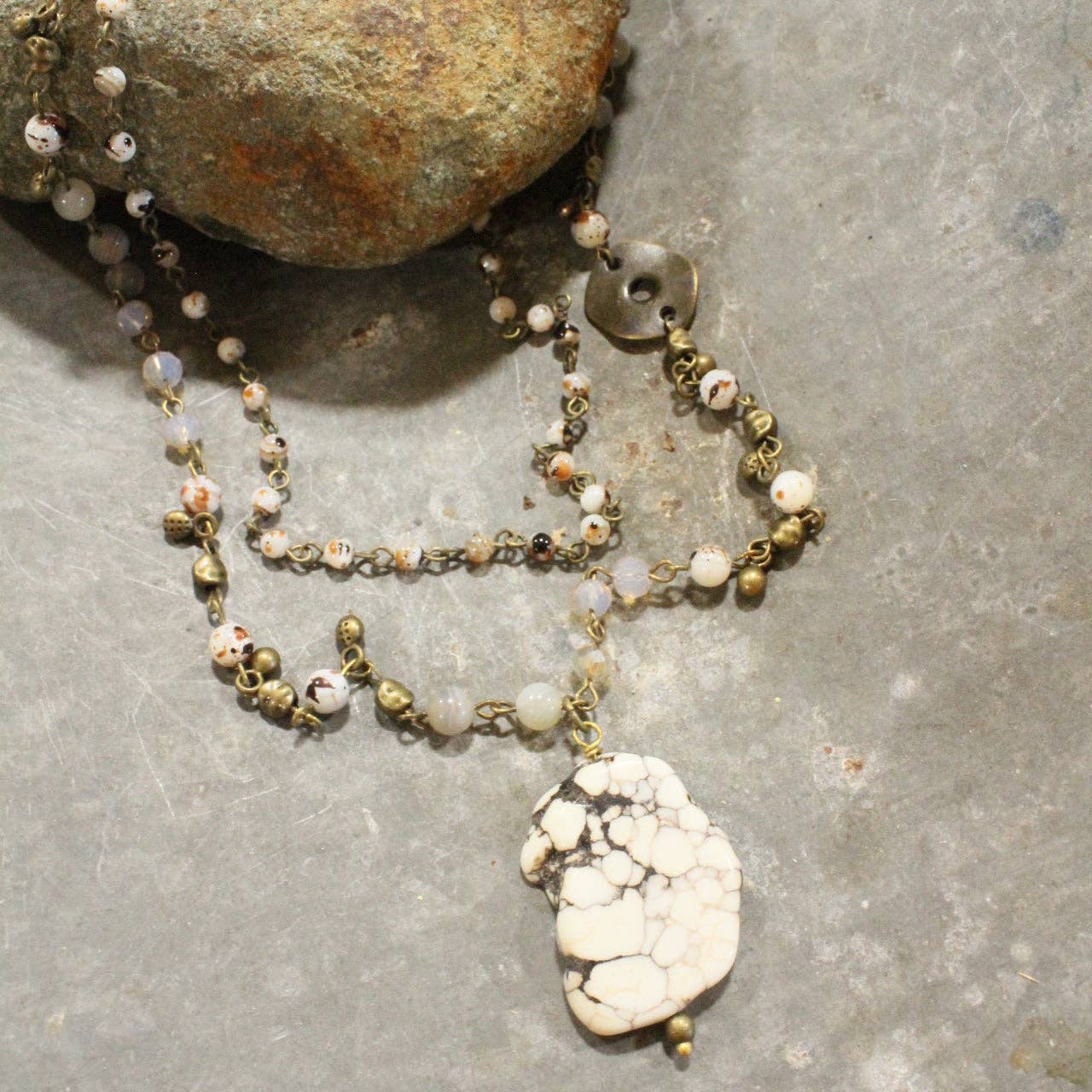 Layers Of Rock Natural Colors Necklace - Juli's Wearable Art