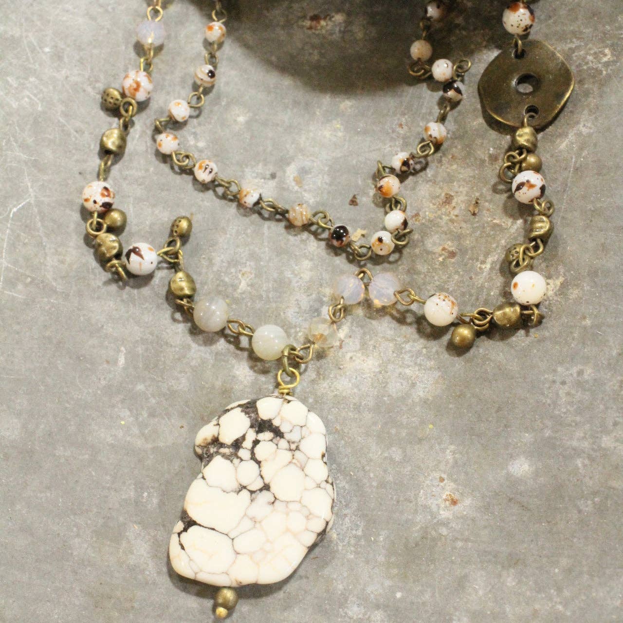 Layers Of Rock Natural Colors Necklace - Juli's Wearable Art