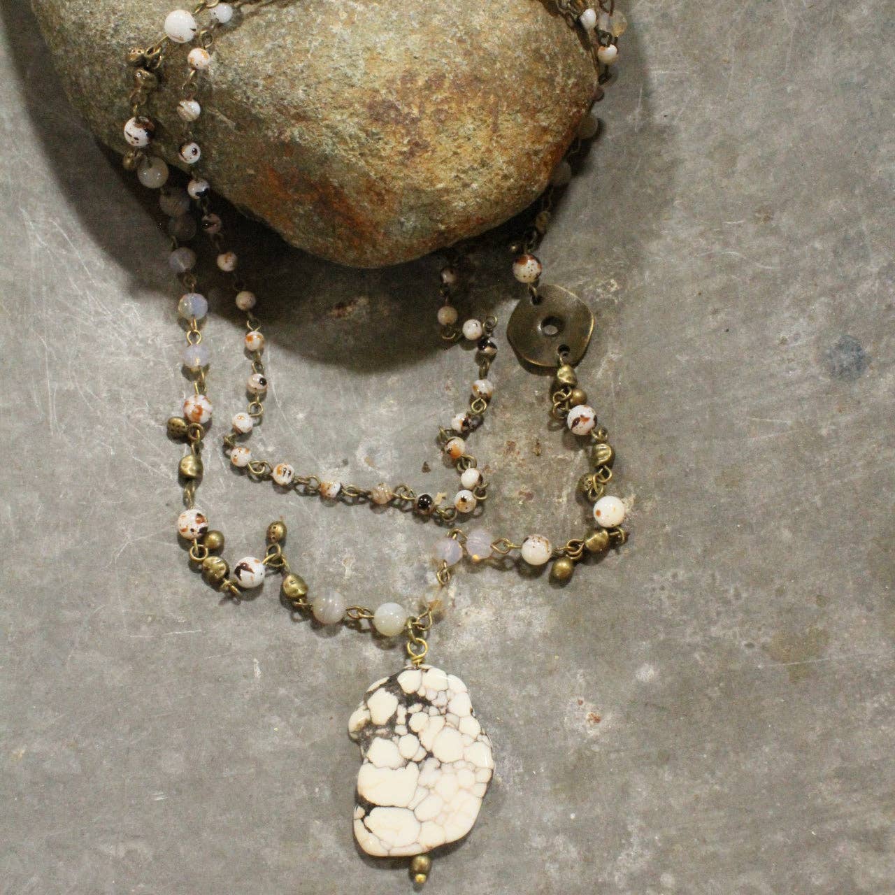 Layers Of Rock Natural Colors Necklace - Juli's Wearable Art