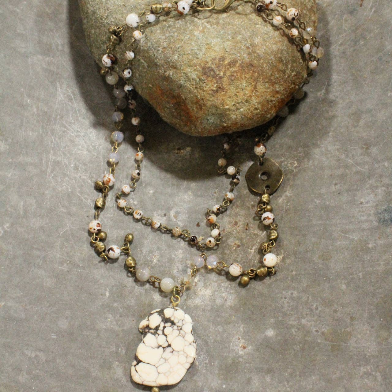 Layers Of Rock Natural Colors Necklace - Juli's Wearable Art