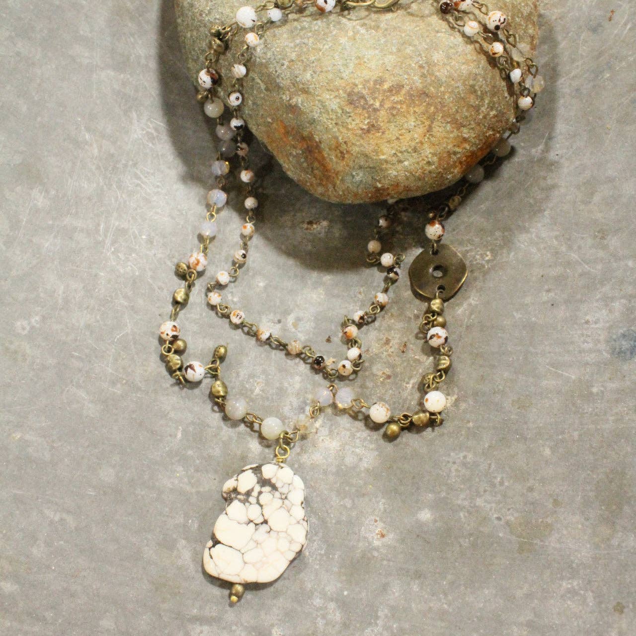 Layers Of Rock Natural Colors Necklace - Juli's Wearable Art