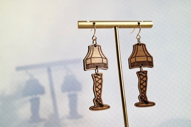 Leg Lamp Wooden Earrings - Juli's Wearable Art