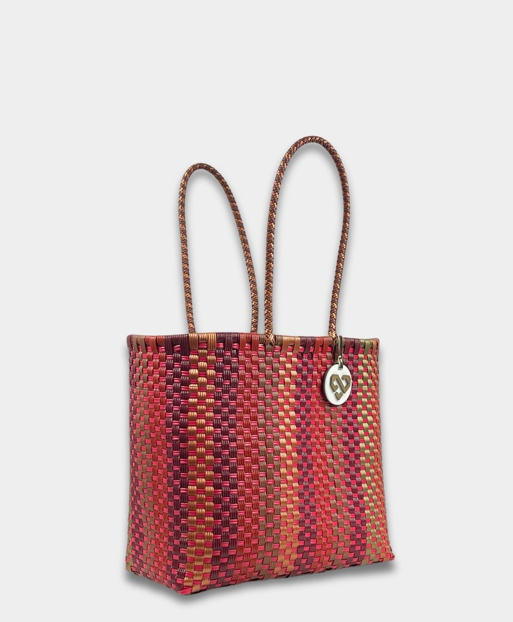 Lina Medium Tote Bag – Handwoven Recycled Plastic - Juli's Wearable Art