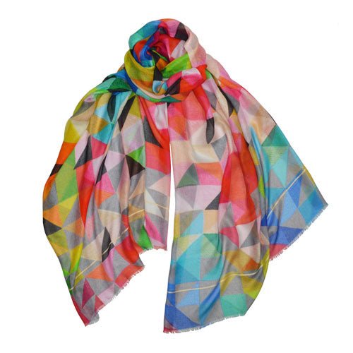 Matrix Colorful Geometric Print Scarf - Juli's Wearable Art