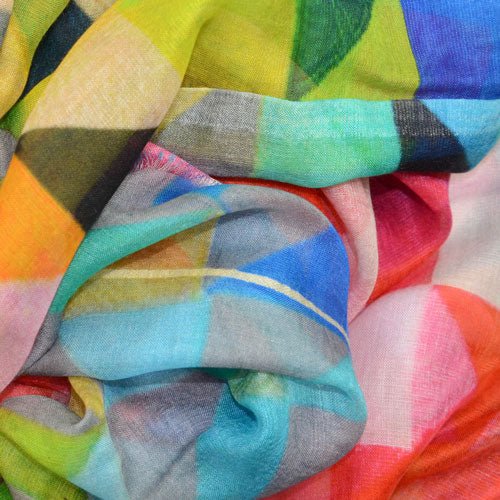 Matrix Colorful Geometric Print Scarf - Juli's Wearable Art