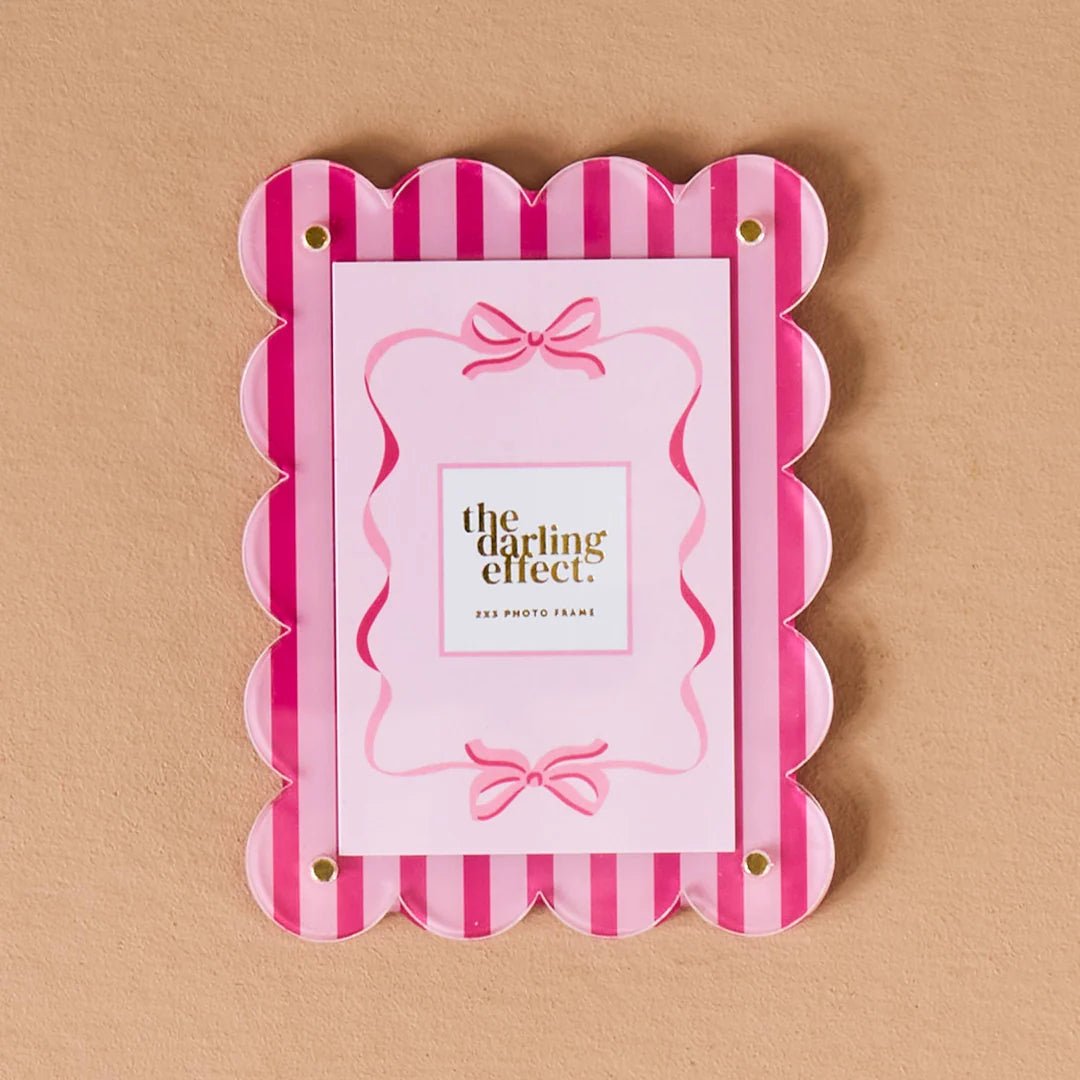 Mini Acrylic Picture Frame Magnet –Sweetheart Stripes - Juli's Wearable Art