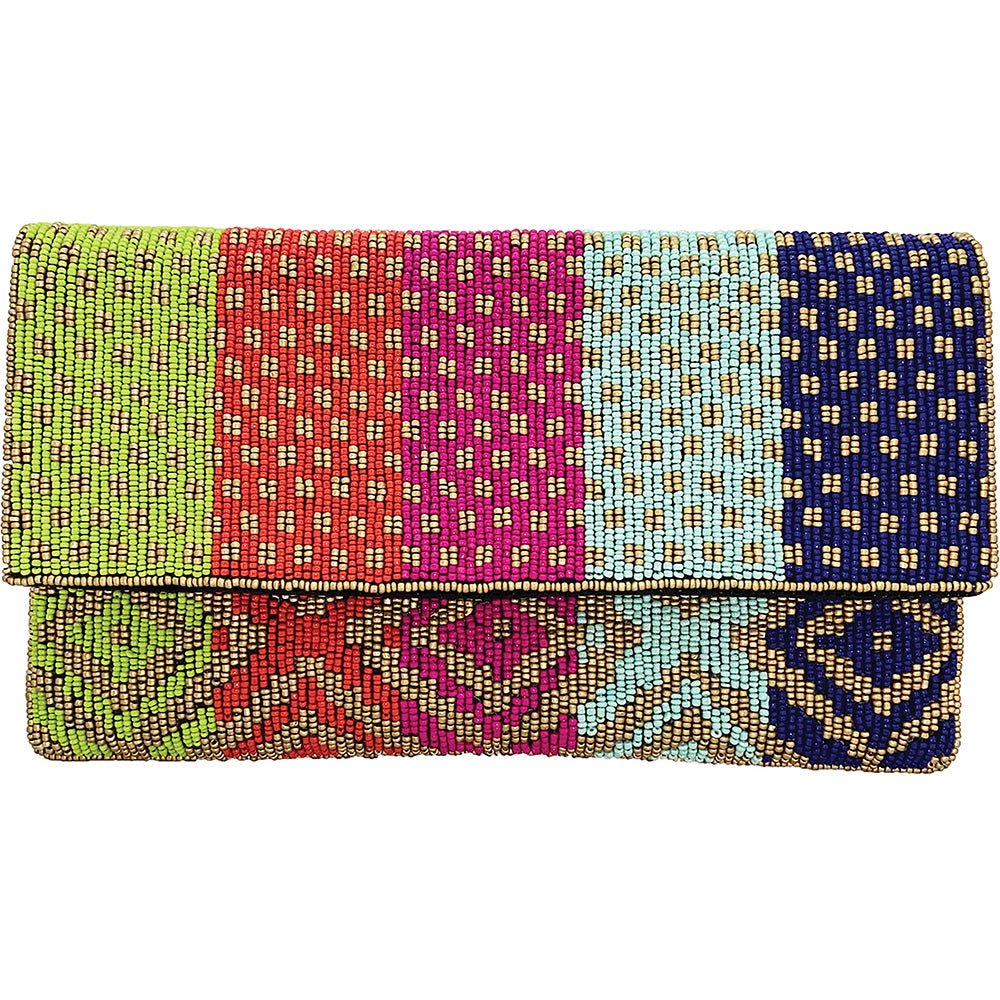 Multi Aztec Beaded Clutch - Juli's Wearable Art