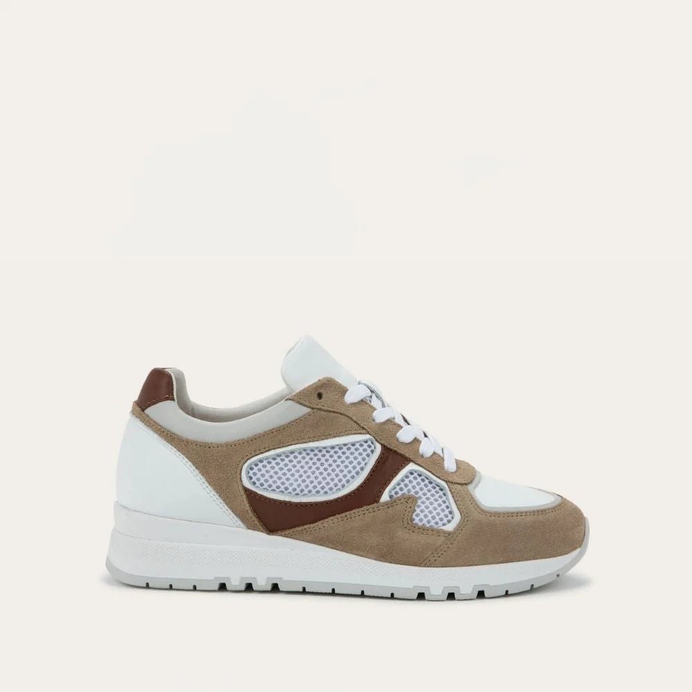 NAOT Collins - Ivory/White/Brown Combo with White Laces - Juli's Wearable Art