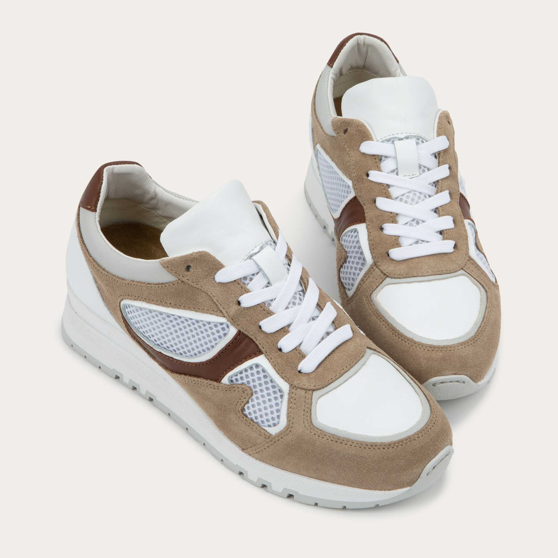 NAOT Collins - Ivory/White/Brown Combo with White Laces - Juli's Wearable Art