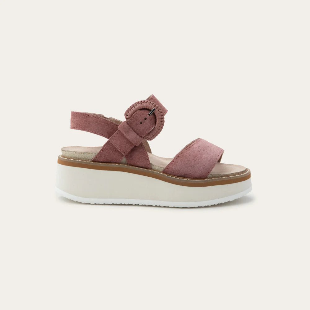 NAOT Crepe Sandal - Rose Suede w/ Off White Sole - Juli's Wearable Art