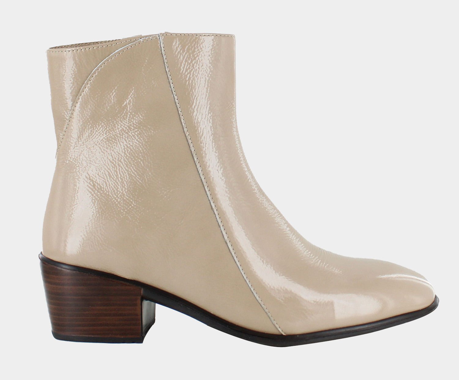 NAOT Goodie - Camel Crinkle Patent Leather - Juli's Wearable Art