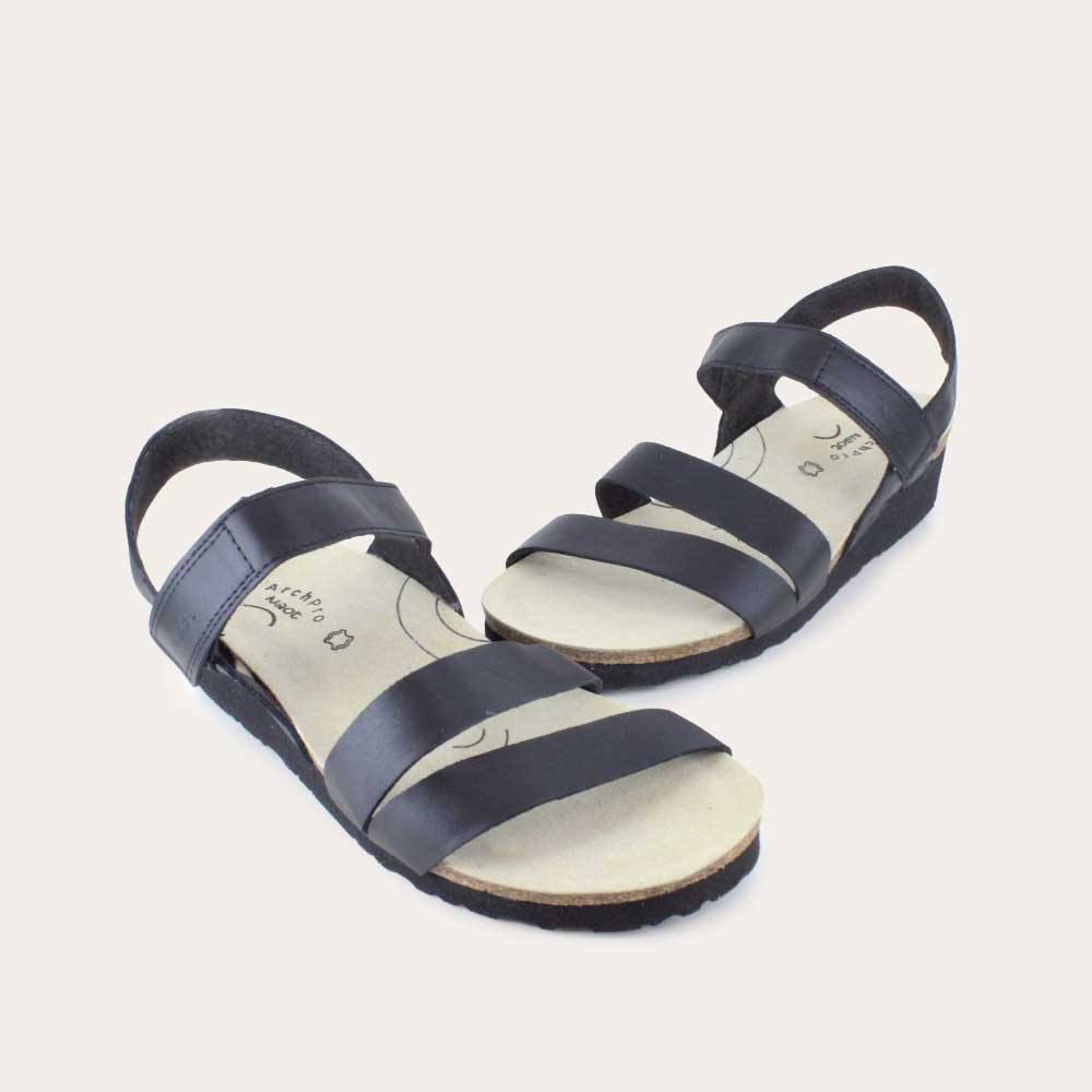 NAOT Kayla Sandals | Arch Pro | Black Matte Leather - Juli's Wearable Art