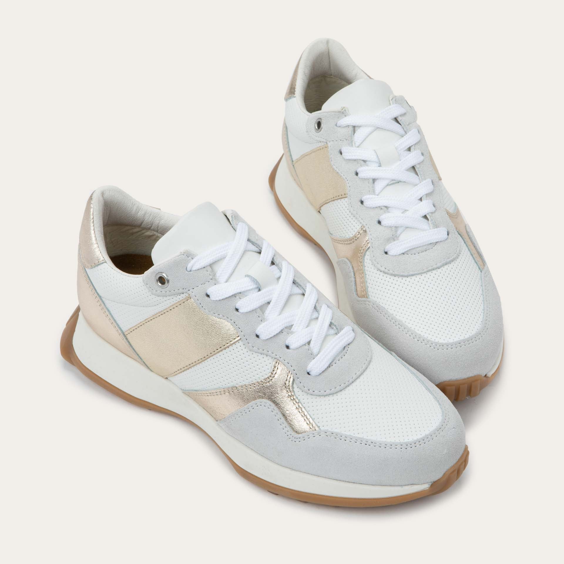 NAOT Sunset - White/Gold/Rose Gold Combo with White Laces - Juli's Wearable Art