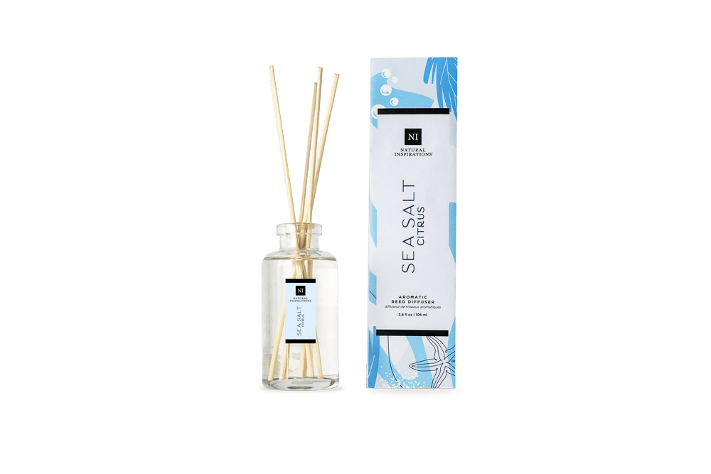 Natural Inspirations Sea Salt Citrus Aromatic Reed Diffuser - Juli's Wearable Art