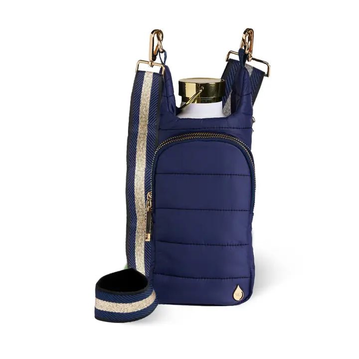 Navy Blue Matte Hydrobag™ with Navy/Gold Strap - Juli's Wearable Art