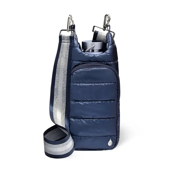 Navy Blue Shiny Hydrobag® with Navy & Silver Strap - Juli's Wearable Art