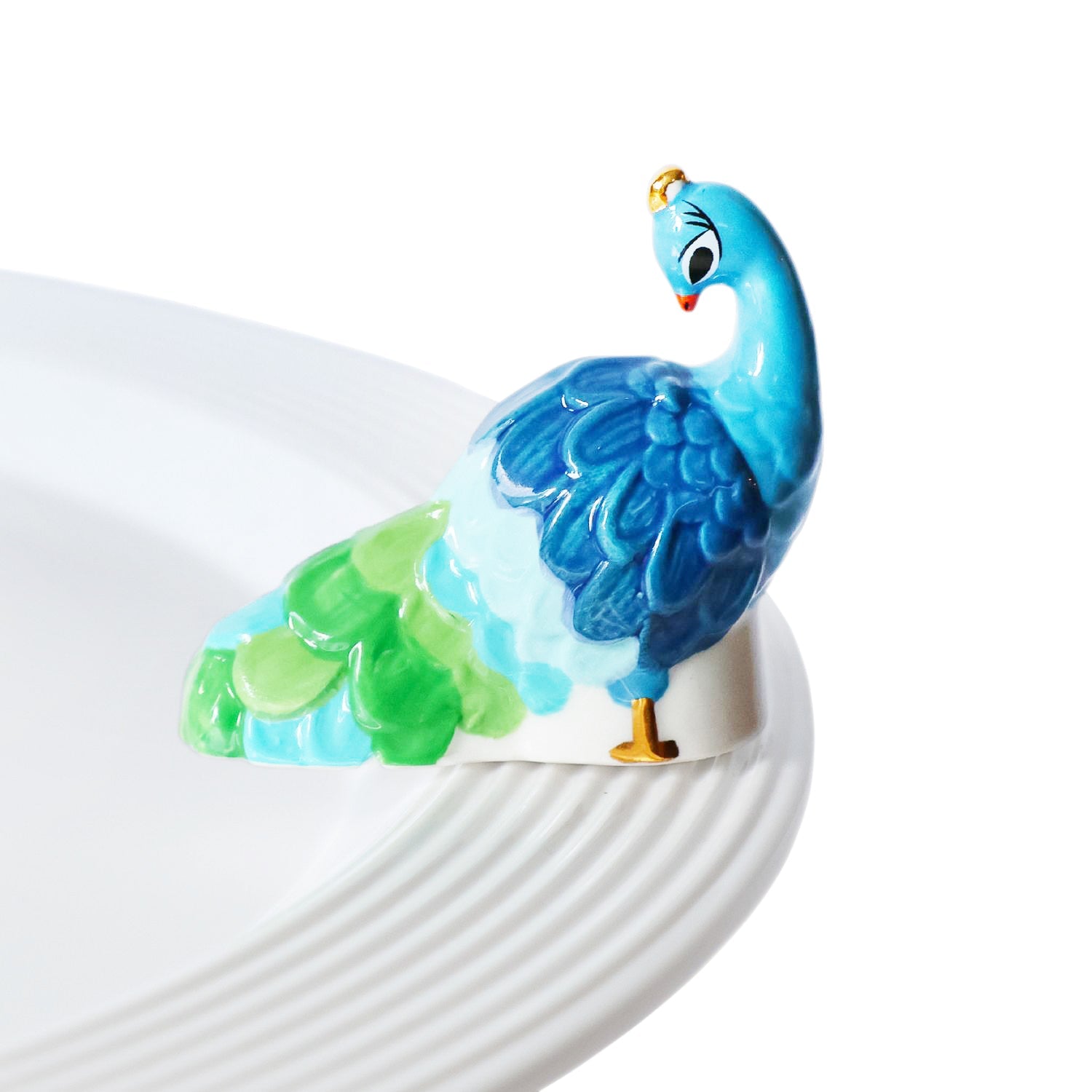 Nora Fleming "Fancy Feathers" Peacock Mini - Juli's Wearable Art