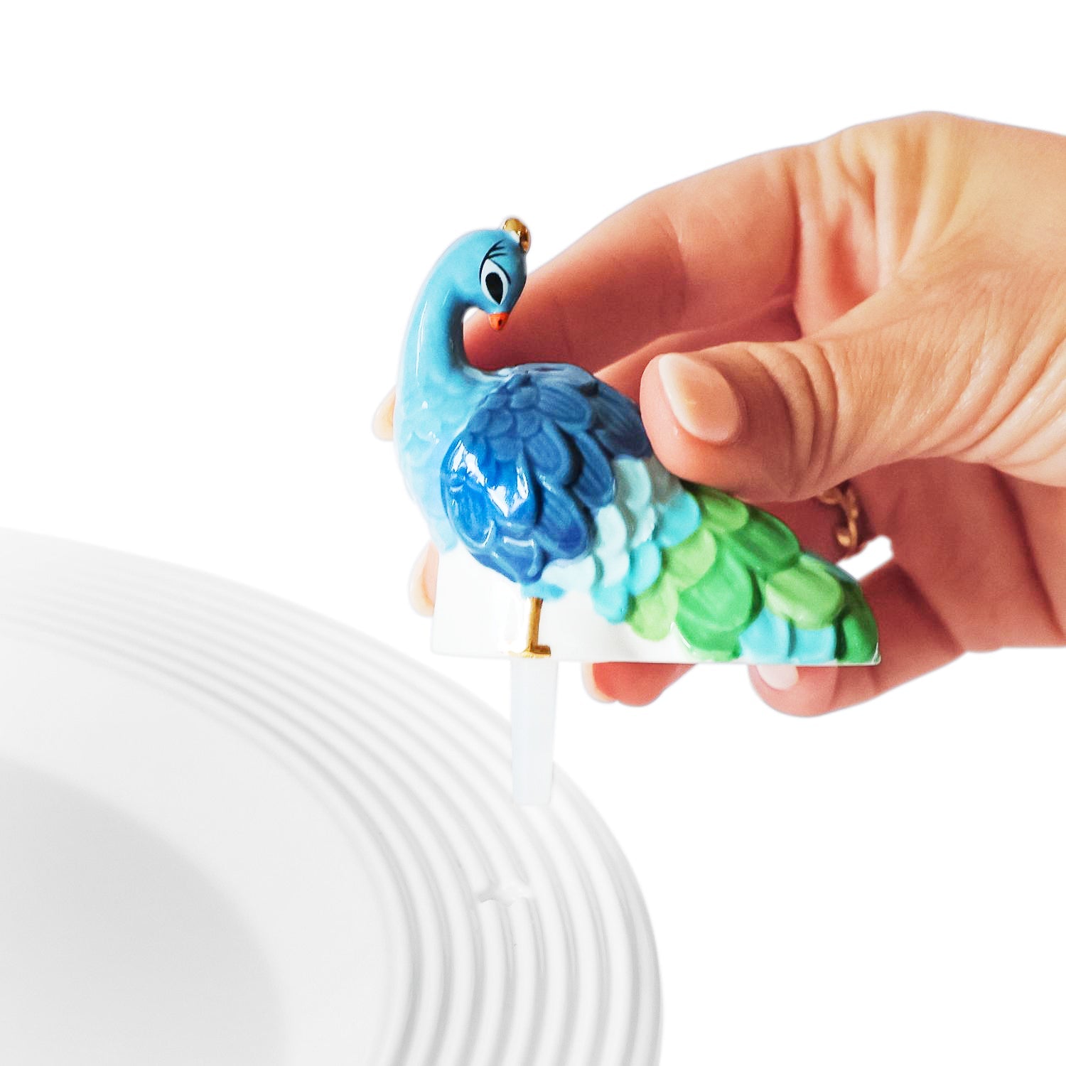 Nora Fleming "Fancy Feathers" Peacock Mini - Juli's Wearable Art