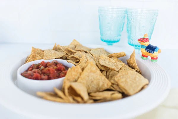 Nora Fleming Melamine Chip & Dip Dish Pinstripes - Juli's Wearable Art