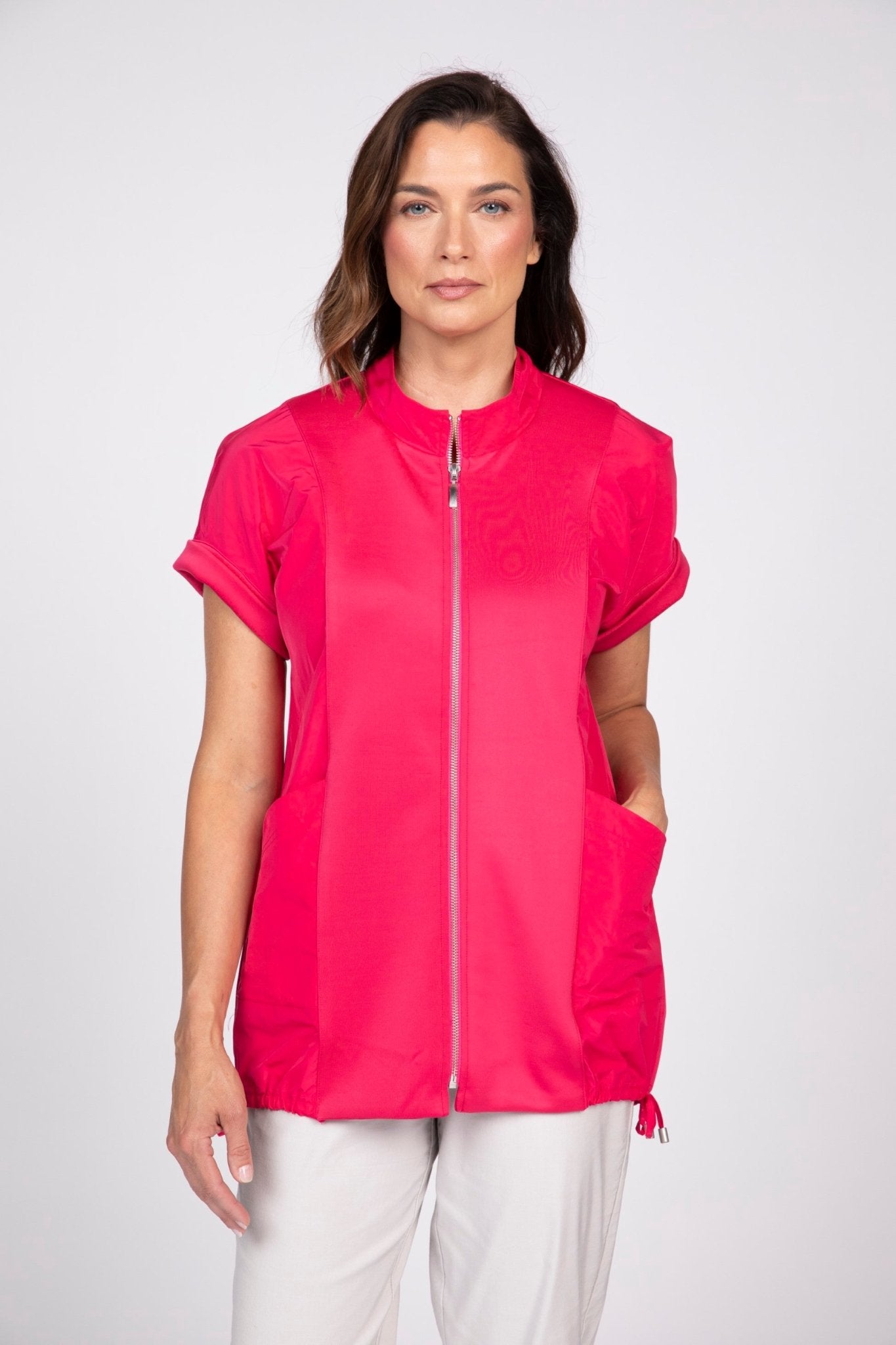 Olivia by Habitat Perfect Sculpt Mix Media Vest | Azalea - Juli's Wearable Art