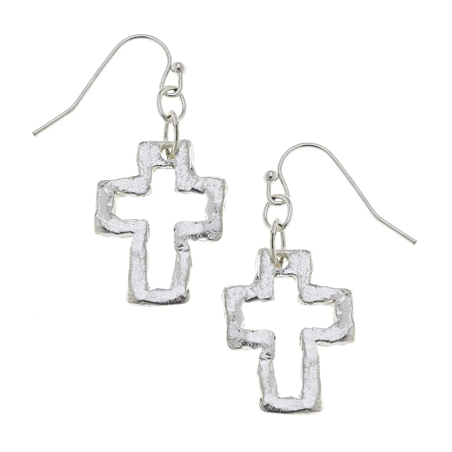Open Cross Earrings - Gold or Silver - Juli's Wearable Art