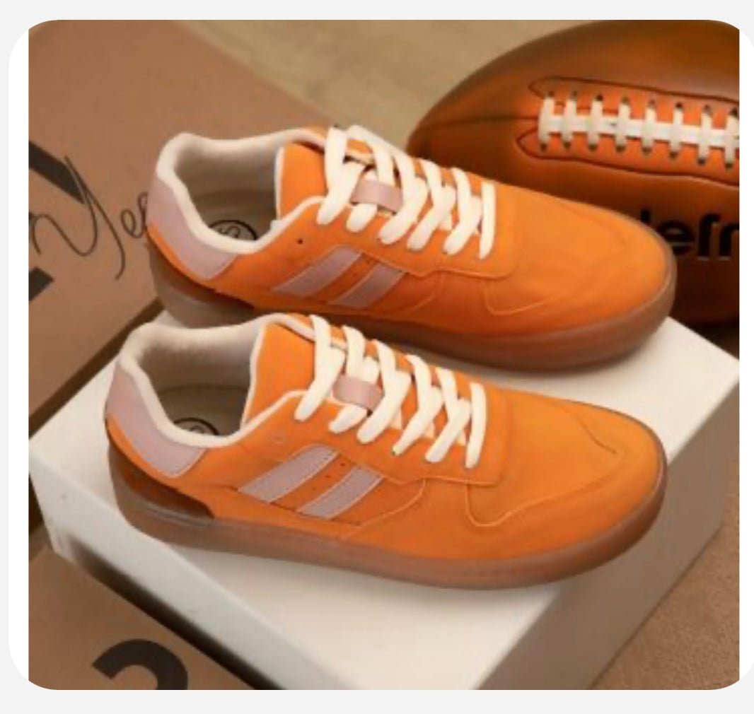 Orange Fashion Sneakers – Style Meets Comfort - Juli's Wearable Art