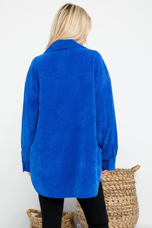 Oversized 4 Pockets Corduroy Shacket - Juli's Wearable Art
