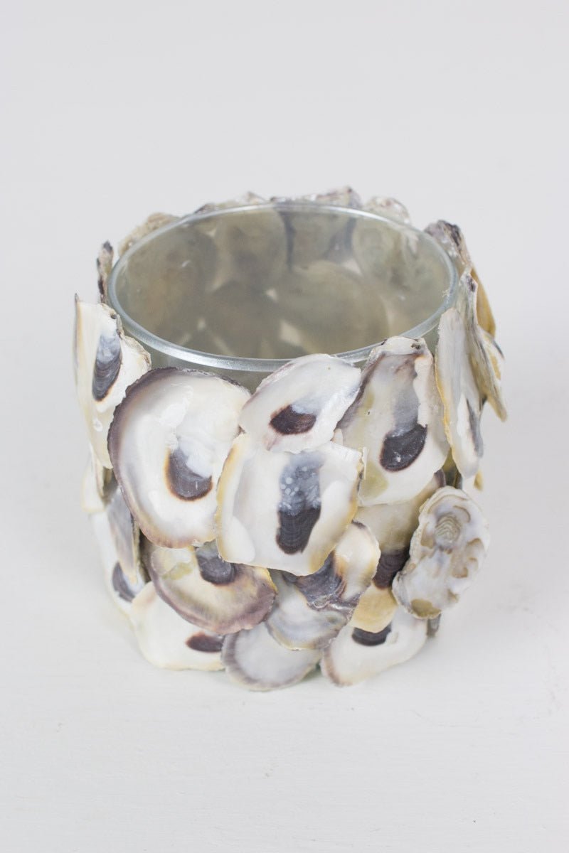 Oyster Shell Round Candle Holder - Juli's Wearable Art